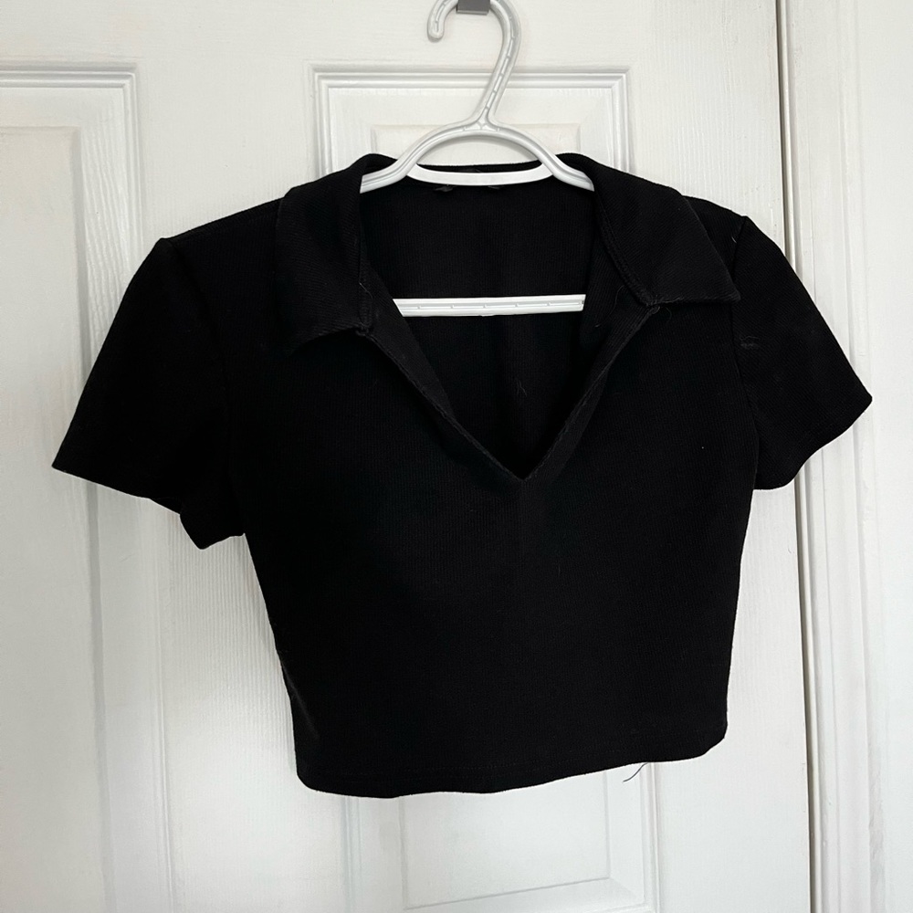 Crop Knit Black tee